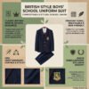 British School Uniform Blazer Set for Boys | Eton Blue Elite 3-Piece Outfit