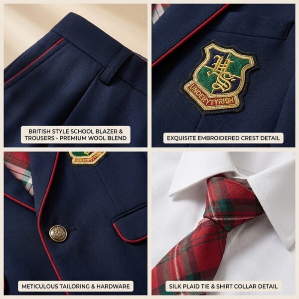British School Uniform Blazer Set for Boys | Eton Blue Elite 3-Piece Outfit