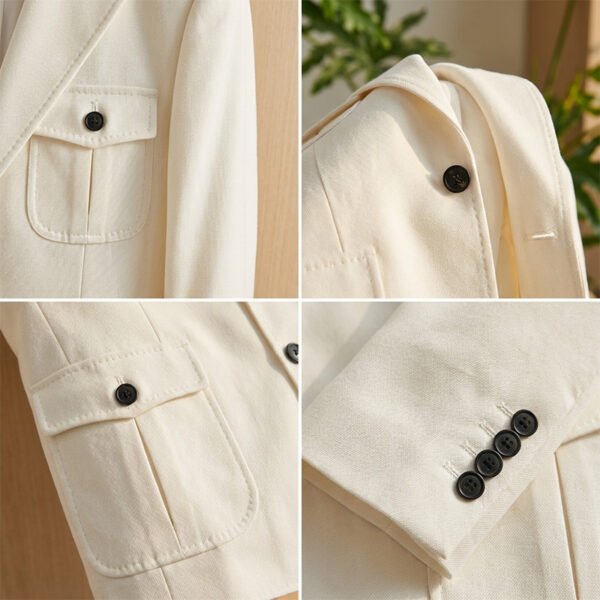 Ivory White Safari Blazer | Water-Resistant Wedding & Business Jacket