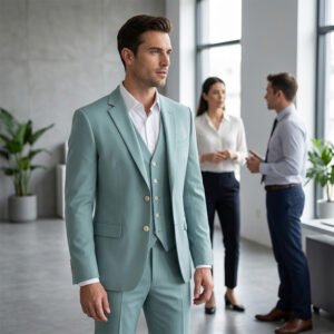 Mint Green 3-Piece Suit | Ivy League Style for Business & Weddings