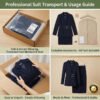 Navy Rhinestone-Button Skirt Suit | Women's Tailored Business Formal Wear