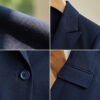 Navy Blue V-Neck Skirt Suit | Women's Tailored Professional Business Wear