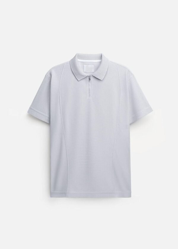 DM_20251210155359_002 Men's Quarter-Zip Pique Polo Shirt | Premium Breathable Casual & Business Top
