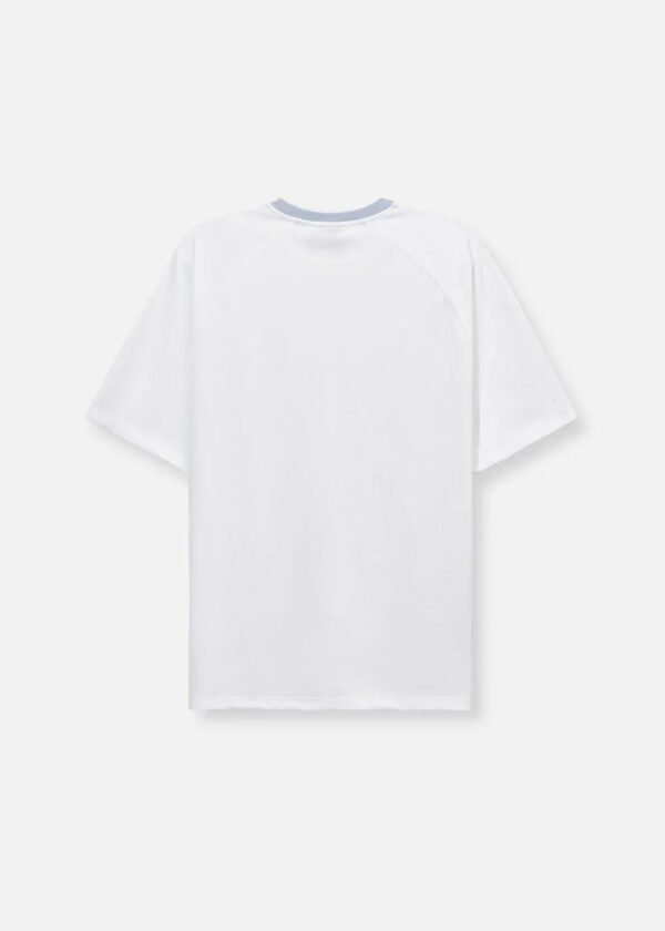 White & Grey 3-Stripe Raglan T-Shirt | Casual Sporty Tee