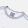 White & Grey 3-Stripe Raglan T-Shirt | Casual Sporty Tee