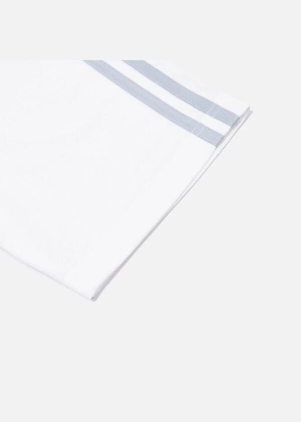 White & Grey 3-Stripe Raglan T-Shirt | Casual Sporty Tee