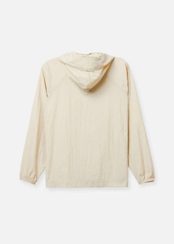 Soft Beige Lightweight Hooded Windbreaker Jacket