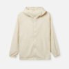 Soft Beige Lightweight Hooded Windbreaker Jacket