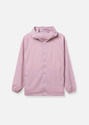 Dusty Pink Lightweight Hooded Windbreaker Jacket