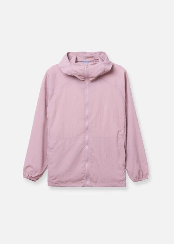 Dusty Pink Lightweight Hooded Windbreaker Jacket