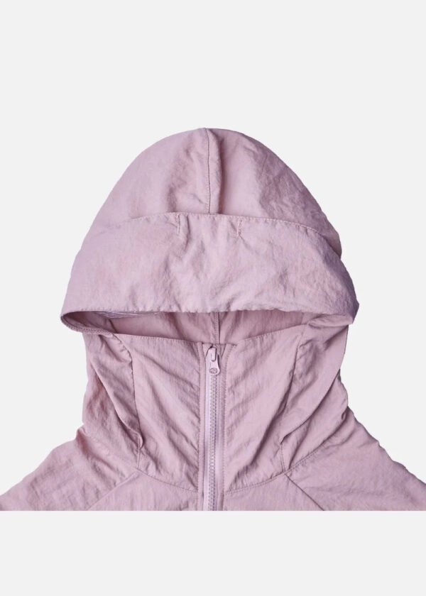 Dusty Pink Lightweight Hooded Windbreaker Jacket