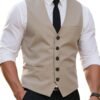 Men’s Classic Tailored Suit Waistcoat – Beige