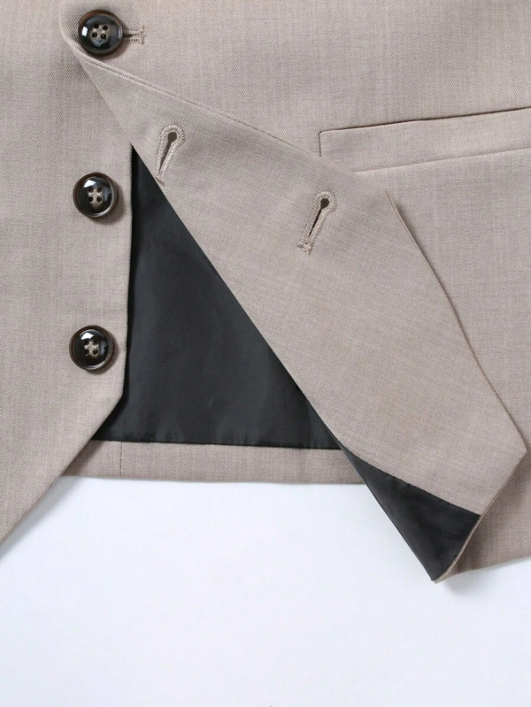 Men’s Classic Tailored Suit Waistcoat – Beige