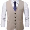 Men’s Classic Tailored Suit Waistcoat – Beige