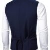 Men’s Navy Slim Fit Suit Waistcoat with Chain Detail