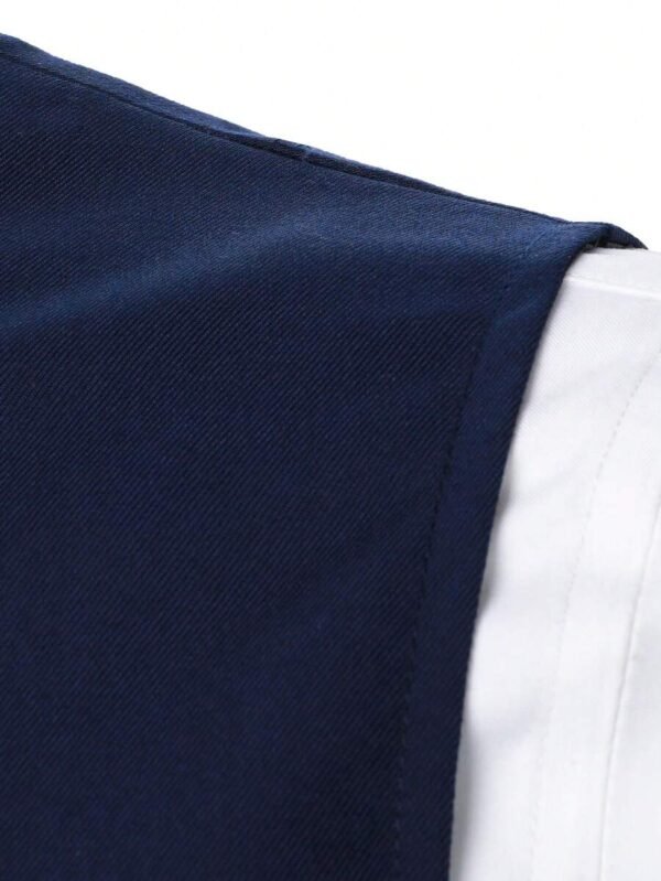 Men’s Navy Slim Fit Suit Waistcoat with Chain Detail