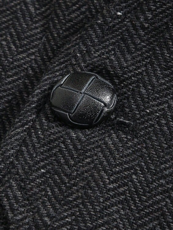 Men's Herringbone Tweed Vest – Classic V-Neck Waistcoat for Business & Casual