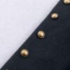 Women’s Minimalist Round Neck Wool Blend Cropped Jacket with Gold Buttons
