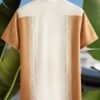 Men’s Guayabera Style Tribal Print Short Sleeve Shirt