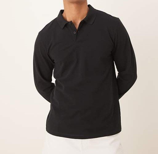 DM_20260128164007_002 Men's Premium Black Long Sleeve Polo Shirt – Classic & Versatile