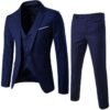 Men's Slim Fit Suit Set | 2/3 Piece Formal Business & Wedding Suit in Navy, Black, Red, Gray