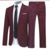 Men's Slim Fit Suit Set | 2/3 Piece Formal Business & Wedding Suit in Navy, Black, Red, Gray