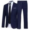 Men's Slim Fit Suit Set | 2/3 Piece Formal Business & Wedding Suit in Navy, Black, Red, Gray