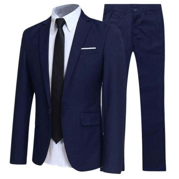 Men's Slim Fit Suit Set | 2/3 Piece Formal Business & Wedding Suit in Navy, Black, Red, Gray
