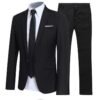 Men's Slim Fit Suit Set | 2/3 Piece Formal Business & Wedding Suit in Navy, Black, Red, Gray