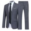 Men's Slim Fit Suit Set | 2/3 Piece Formal Business & Wedding Suit in Navy, Black, Red, Gray