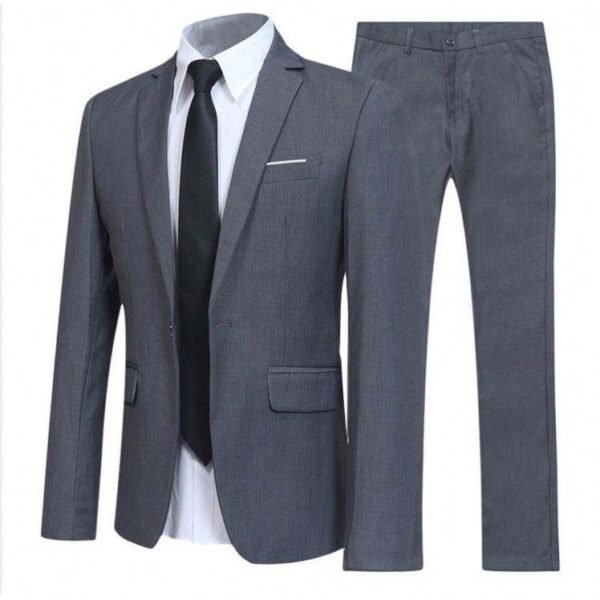 Men's Slim Fit Suit Set | 2/3 Piece Formal Business & Wedding Suit in Navy, Black, Red, Gray