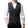 Men's V-Neck Knitted Wool Blend Waistcoat – Slim Fit Formal & Smart Casual Vest