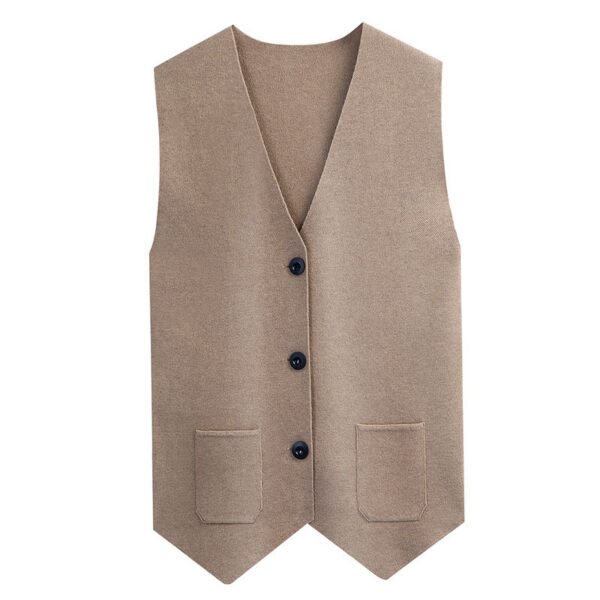 Men's V-Neck Knitted Wool Blend Waistcoat – Slim Fit Formal & Smart Casual Vest