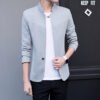 Men’s Slim Fit Mandarin Collar Blazer Jacket - Stand Collar Casual Business Coat