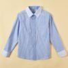 Kids' Blue Striped Dress Shirt with White Collar - School & Formal Wear