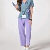 Women’s Two-Tone Wrap Scrub Set | Medical Uniform for Nurses & Healthcare Workers