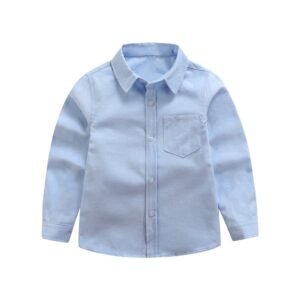 Kids Classic Oxford Cotton Button-Down Shirt - Long Sleeve Casual & Formal Wear