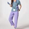 Women’s Two-Tone Wrap Scrub Set | Medical Uniform for Nurses & Healthcare Workers