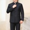 Men’s Classic Zhongshan Suit - Modern Mandarin Collar Two-Piece Set