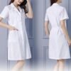 Women's White Lab Coat - Professional Medical Uniform for Nurses & Doctors