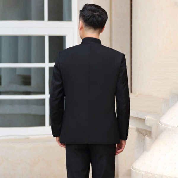 Men’s Classic Zhongshan Suit - Modern Mandarin Collar Two-Piece Set
