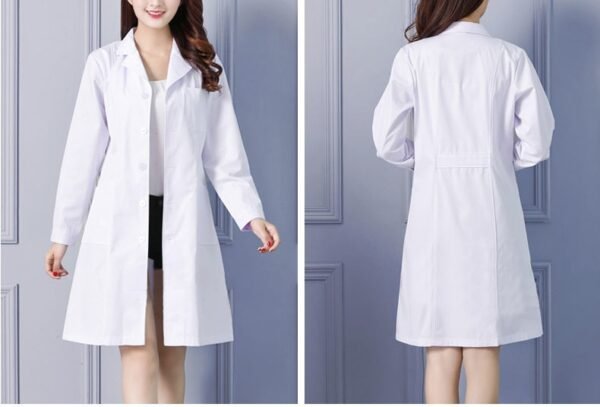 Women's White Lab Coat - Professional Medical Uniform for Nurses & Doctors