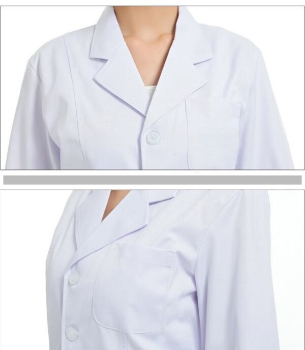 Women's White Lab Coat - Professional Medical Uniform for Nurses & Doctors
