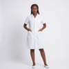 1 Women Short Sleeve White Nurse Dress | Professional Medical Uniform Scrub Dress For Hospital Clinic