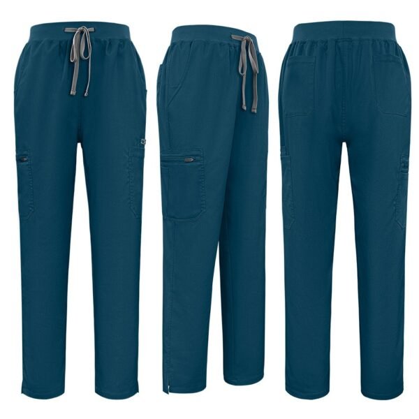 Women’s 4-Way Stretch V-Neck Scrub Set | Multi-Pocket Drawstring Medical Nursing Uniform Top & Pants