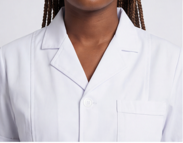 2 Women Short Sleeve White Nurse Dress | Professional Medical Uniform Scrub Dress For Hospital Clinic