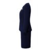 202602051682 Navy Blue Collarless Women Business Suit Dress Set | Formal Office Blazer Pencil Skirt Outfit