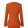 202602051685 Burnt Orange Collarless Women Business Suit Set | Formal Blazer & Pencil Skirt Work Outfit