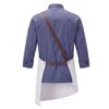 202603100929 Premium Denim Chef Uniform Set | Asymmetrical Apron Kitchen Workwear
