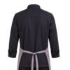 202603100934 Premium Asymmetric Chef Uniform Set | Black Chef Jacket & Grey Leather Strap Apron